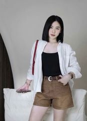 VGU9888-Quần short Jean Nâu (quần lẻ -ko kèm nịt)