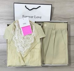 VGU9891 SET SƠ MI PHỐI REN ( VÀNG )