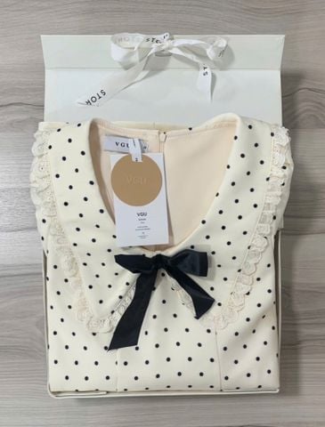 VGU9897 ĐẦM CHẤM BI TAY PHỒNG KẾT NƠ