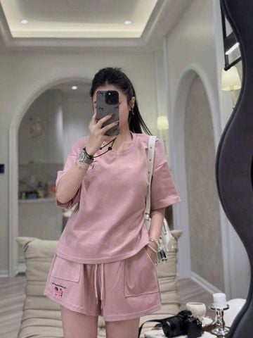 KS0531 - Set Thun Lạnh Hình Thêu Puppy Màu Hồng