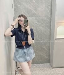 LEN2177 ÁO THUN T.NOR PHỐI DÂY KÉO (ĐỎ)