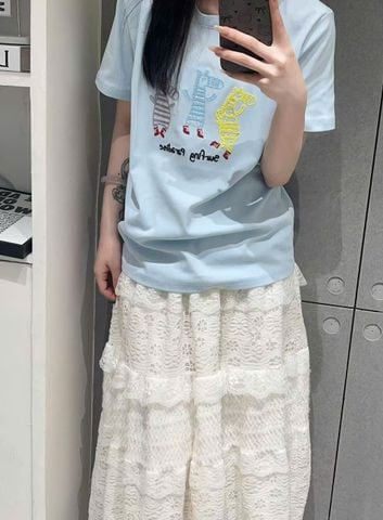 LEN2204 ÁO THUN QC THÊU 3 CHÚ NGỰA (XANH)