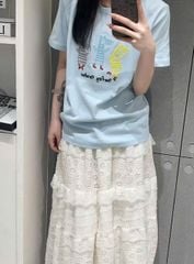 LEN2204 ÁO THUN QC THÊU 3 CHÚ NGỰA (XANH)