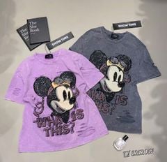 LEN2207 ÁO THUN MICKEY 89 KẾT CƯỜM (XÁM)