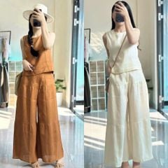VGU9907 SET ÁO CỘC TAY QUẦN DÀI (CAM)
