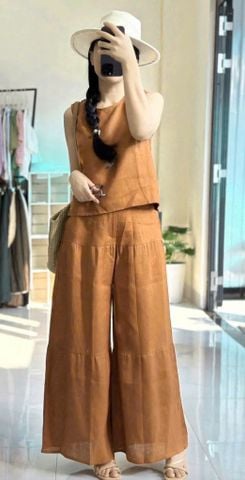 VGU9907 SET ÁO CỘC TAY QUẦN DÀI (CAM)