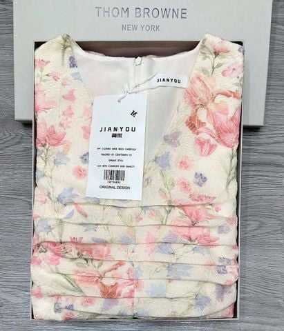 TB7968 ĐẦM HOA THÊU TAY PHỒNG CC (HỒNG)