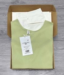 TB7992 SET ÁO CỘC TAY XANH, QUẦN DÀI TRẮNG
