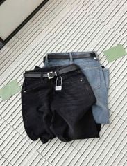 TB7884-Quần jean dài + nịt Đen