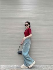 VGU9956-Quần jean dài rách gối Xanh Đậm (quần lẻ)