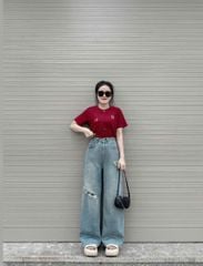 VGU9957-Quần jean dài rách gối Xanh (quần lẻ)