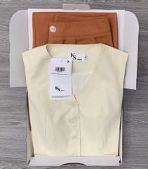 KS0565 - Set Linen Áo Gile, Quần Suông