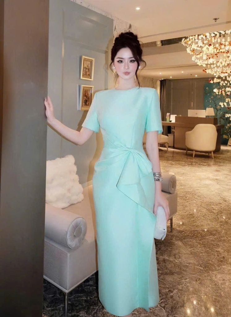 VGU9973 - Đầm TK Nhấn Nơ Eo