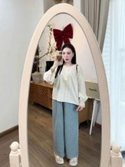 TQ4127 - Set CC Áo Kiểu Tay Dài + Quần Chấm Bi