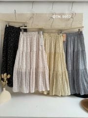 LEN2327 CHÂN VÁY HOA TẦNG QC (VÀNG)