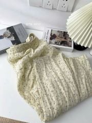 LEN2327 CHÂN VÁY HOA TẦNG QC (VÀNG)