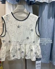 LEN2341 ÁO CỘC TAY THÊU CHỈ NỔI