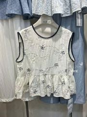 LEN2341 ÁO CỘC TAY THÊU CHỈ NỔI
