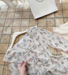 VGU9981-Set TK áo kiểu tay loe, CV dài