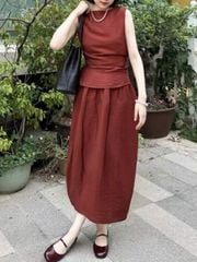 VGU9982-Set áo kiểu, CV dài Cam