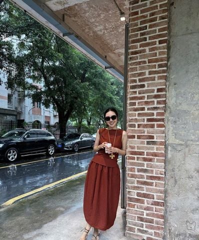 VGU9982-Set áo kiểu, CV dài Cam