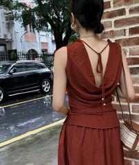 VGU9982-Set áo kiểu, CV dài Cam