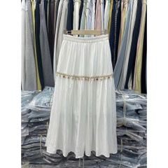 LEN2469 Chân váy tầng kết hạt (TRẮNG)