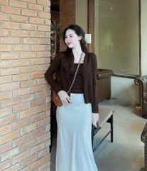 KS0581-Chân váy Lụa màu Kem (CV lẻ)