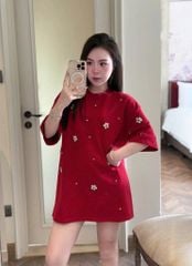 TQ4139-Áo thun đính đá Đỏ (áo lẻ)