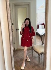 TQ4139-Áo thun đính đá Đỏ (áo lẻ)