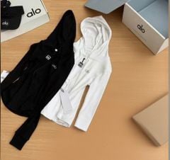 VGU0028-Set áo khoác +CV ngắn xếp ly thêu alo Trắng