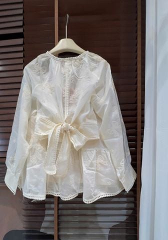 OAK0045 Set Kem ren xô thêu nơ