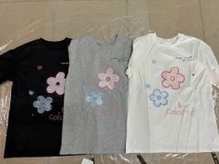QCC2147 ÁO THUN BÔNG HOA KẾT CƯỜM (TRẮNG)