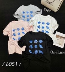 QCC2143 ÁO THUN SÒ ỐC ĐÍNH HẠT (XÁM)