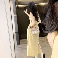 KS5092-Set basic áo sát nách +CV dài Vàng