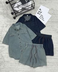 TB8051 - Set Short Jean Xanh Đậm