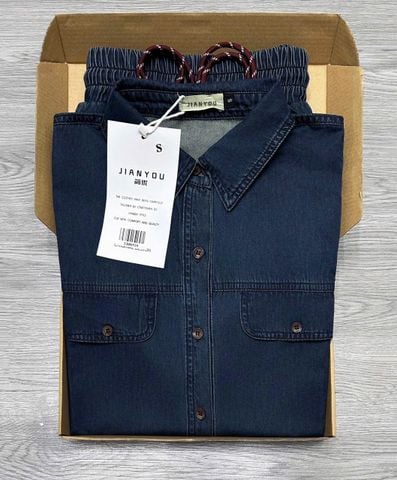 TB8051 - Set Short Jean Xanh Đậm