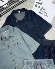 TB8051 - Set Short Jean Xanh Đậm