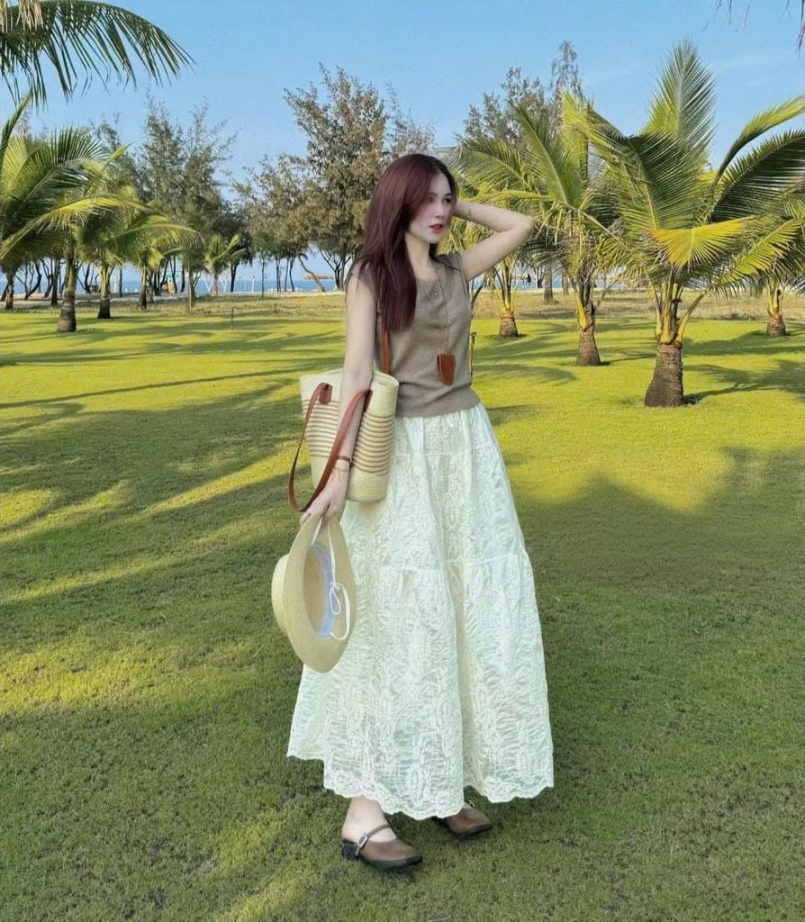 VGU0091 - Set Chân Váy Xòe + Áo Thun