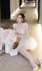 VRA0582 ĐẦM REN TK TAY DÁNG NGẮN CAO CẤP
