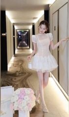 VRA0582 ĐẦM REN TK TAY DÁNG NGẮN CAO CẤP