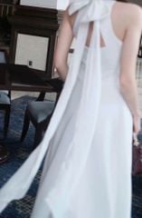TQ1787-Đầm dài viền cổ đính đá CC Đen