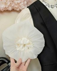 SKY8135 SET SƠMI CỔ KẾT CƯỜM + YẾM ĐEN