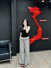 KS0692 - SET ÁO 2 DÂY ĐEN + QUẦN SỌC ĐEN