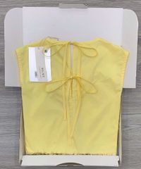 KS0697 - ÁO BABY DOLL CỘT DÂY LƯNG MÀU VÀNG (ÁO LẺ)