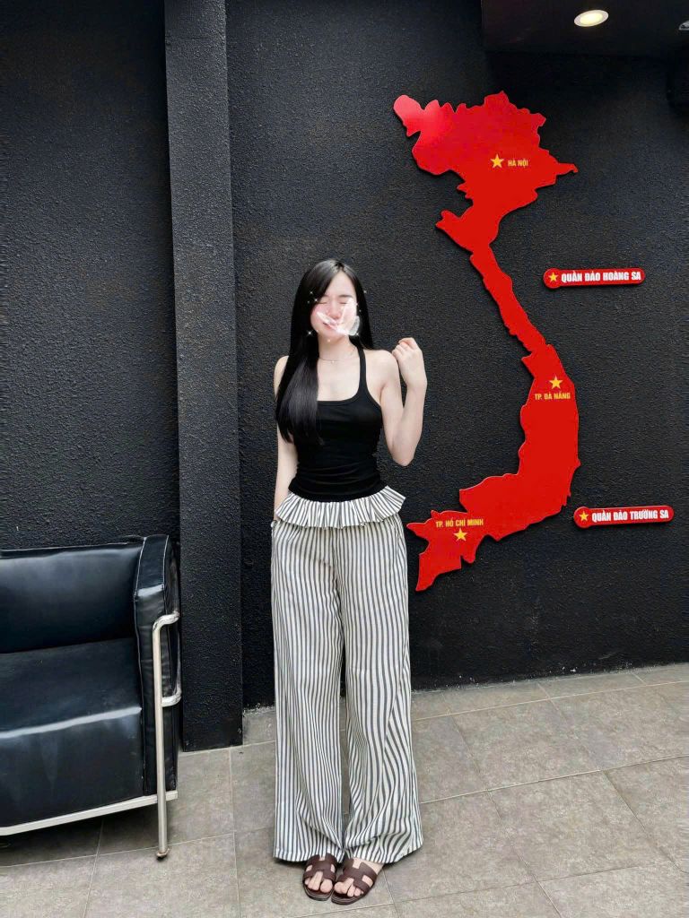 KS0692 - SET ÁO 2 DÂY ĐEN + QUẦN SỌC ĐEN