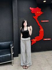 KS0692 - SET ÁO 2 DÂY ĐEN + QUẦN SỌC ĐEN