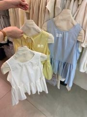 KS0695 - ÁO BABY DOLL CỘT DÂY LƯNG MÀU XANH (ÁO LẺ)