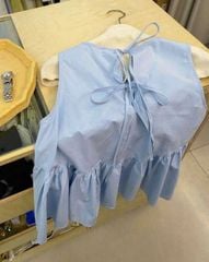 KS0695 - ÁO BABY DOLL CỘT DÂY LƯNG MÀU XANH (ÁO LẺ)