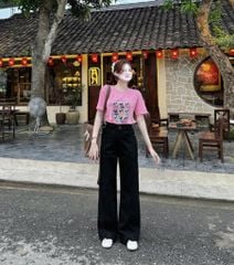 VGU9432-Set áo micky hồng , quần jean CC (2 món)
